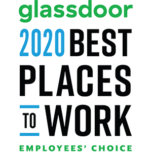 Glassdoor best places to work badge.