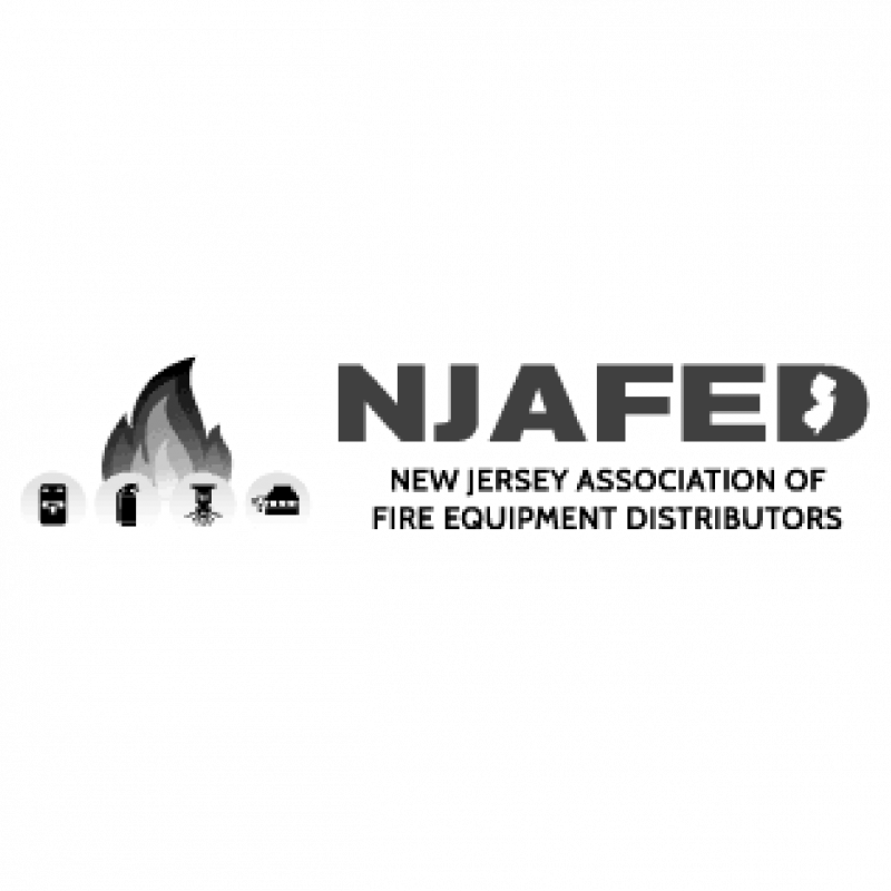 Gray NJAFED New Jersey Association of Fire Equipment Distributors badge.