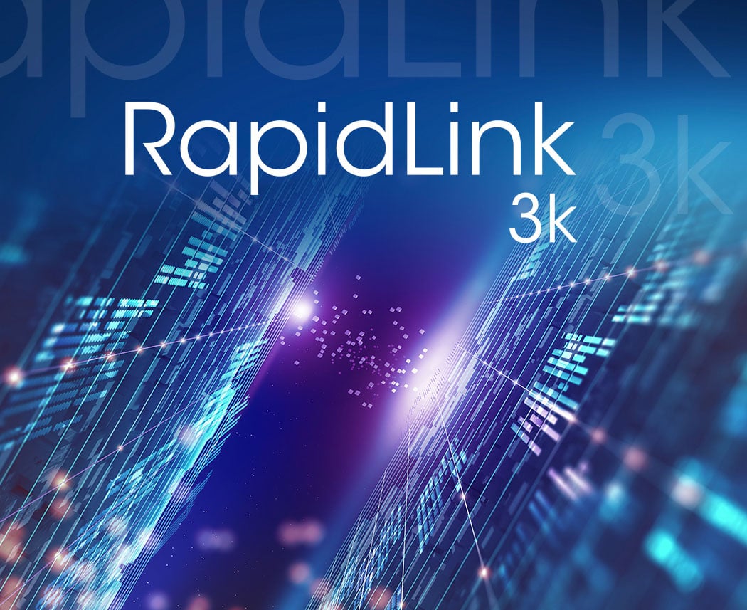 Rapid Link 3k in front of blue graphic.