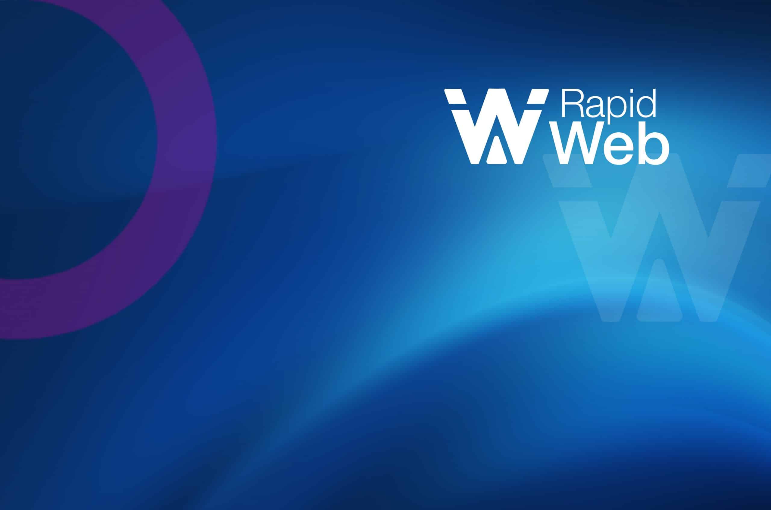 rapid web logo on blue background
