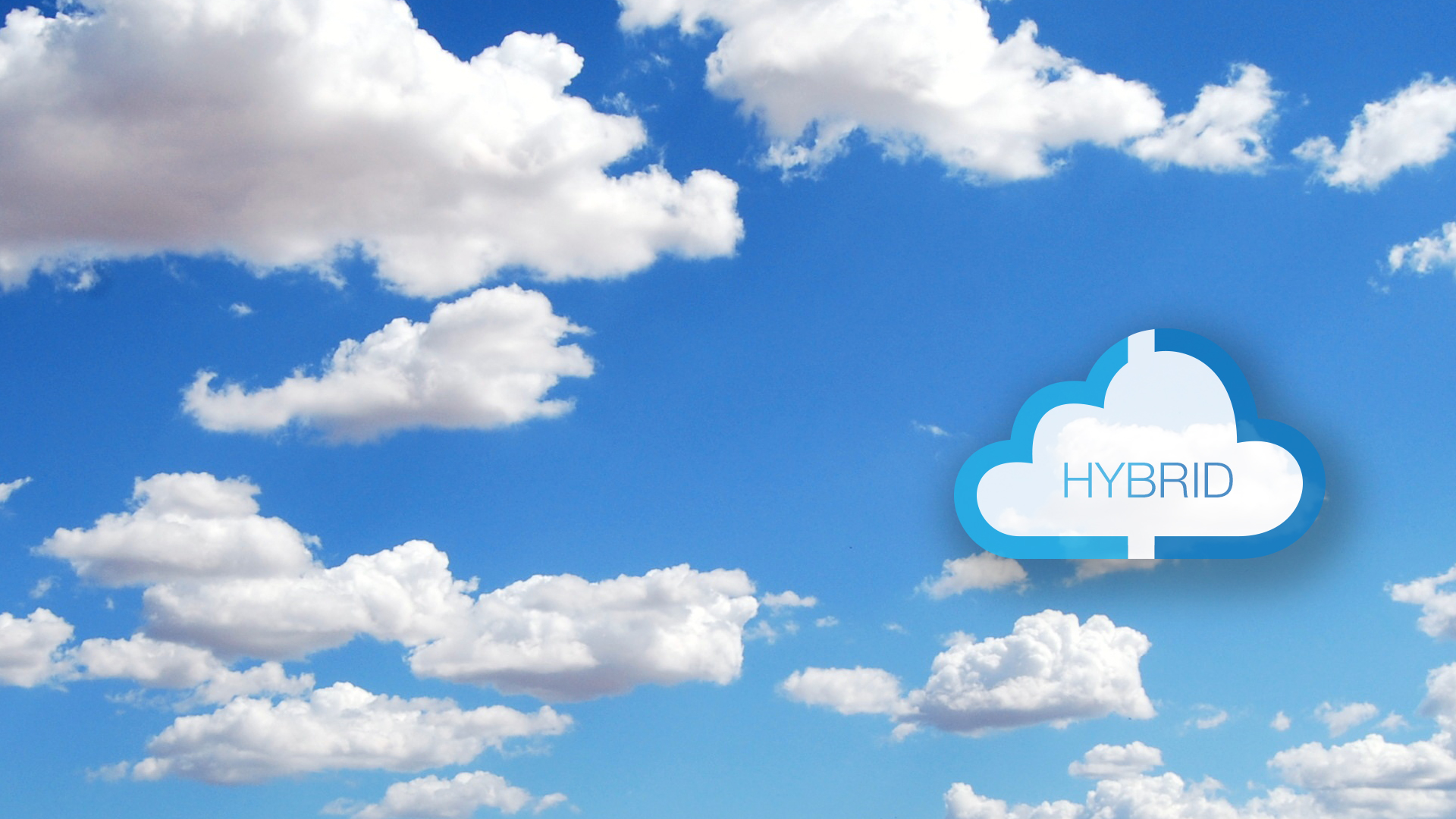 hybrid logo with sky background