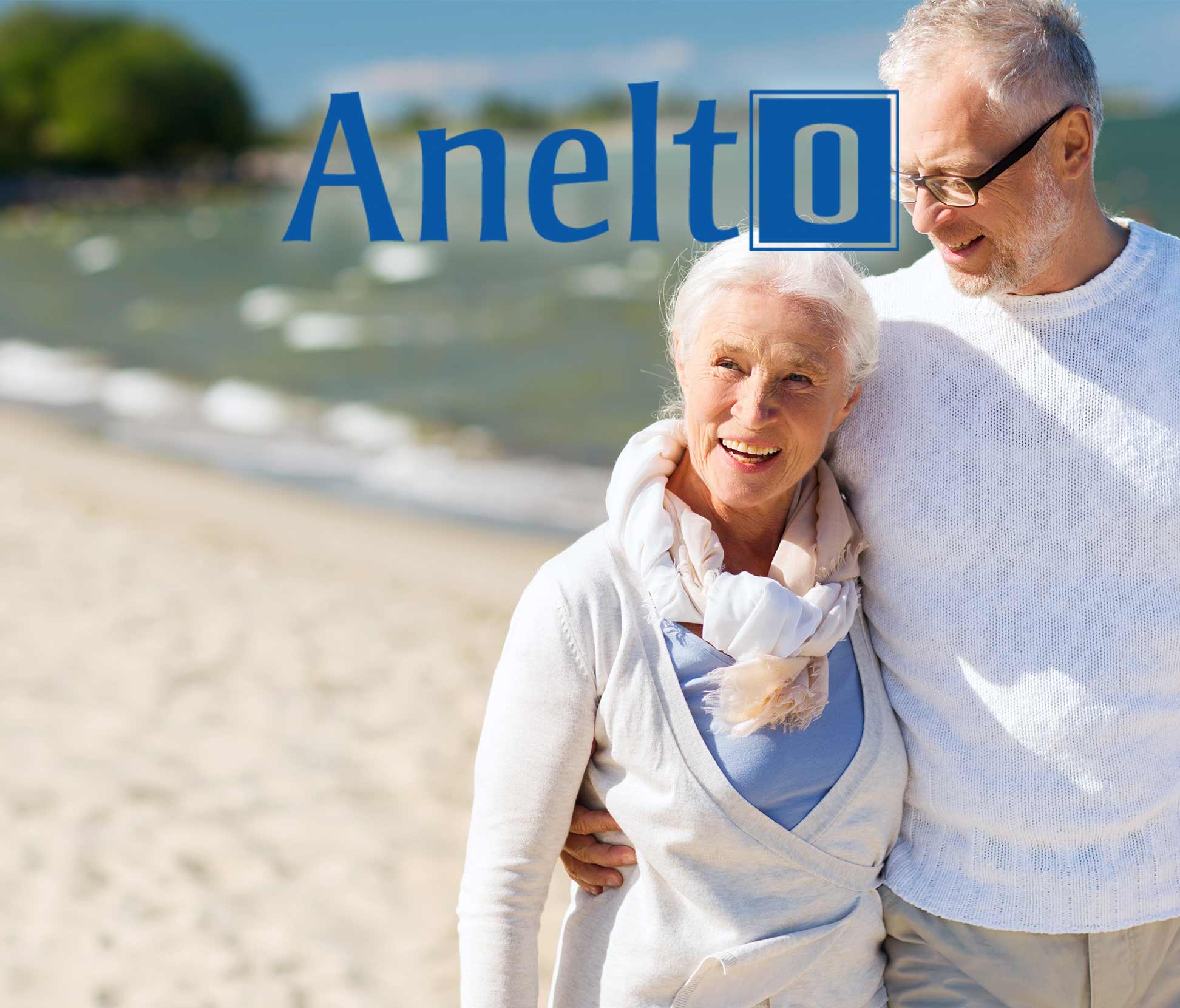anelto logo with elderly couple in the background