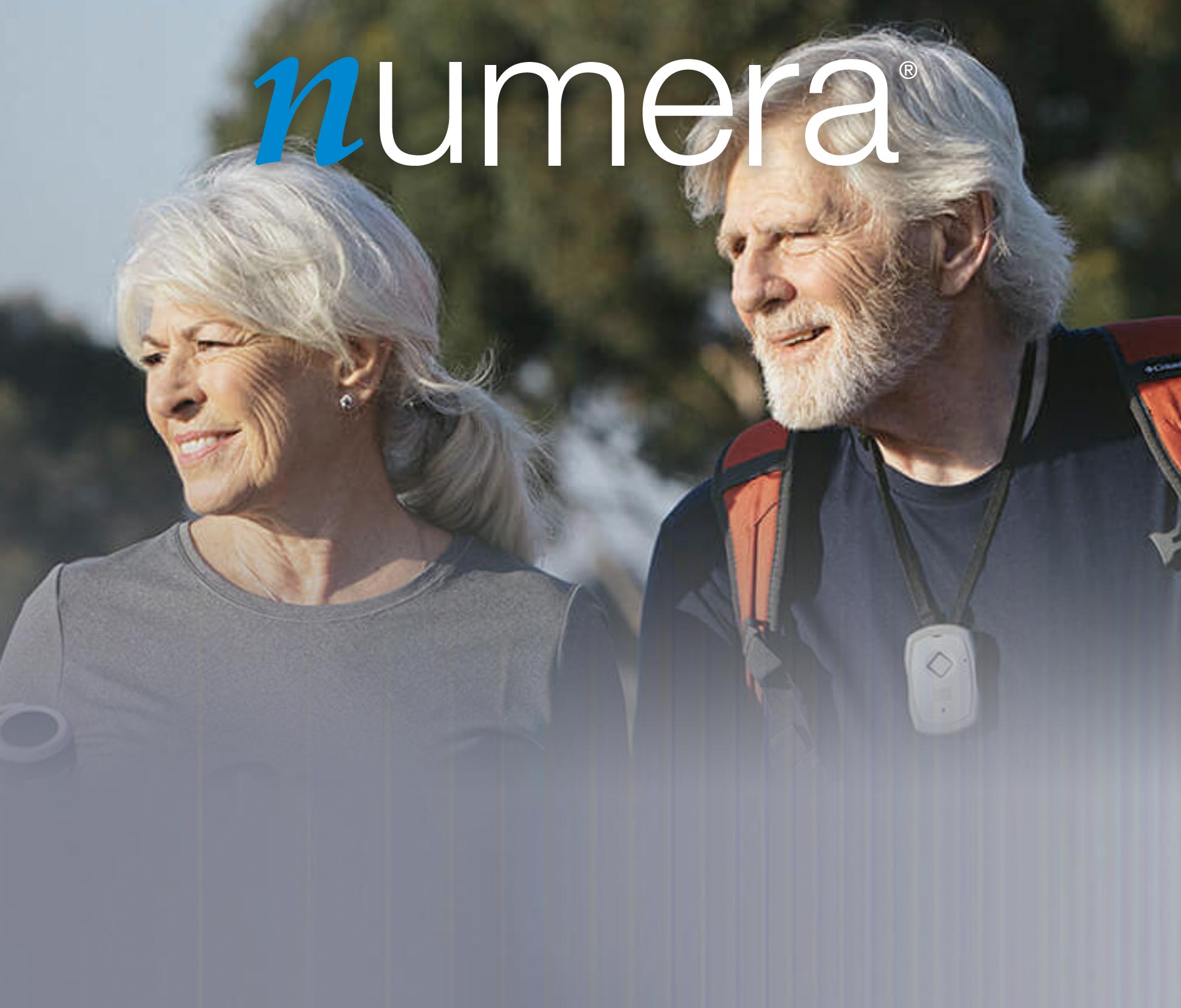 elderly couple with numera logo