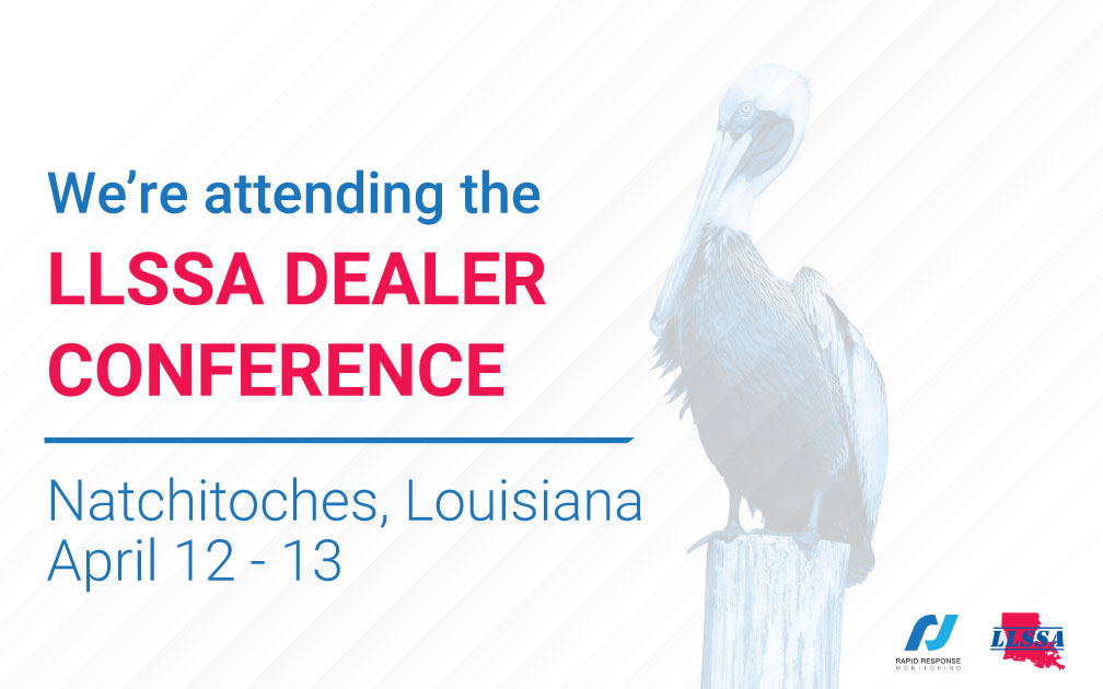 An image that says: We're attending the LLSSA Dealer Conference Natchitoches, Louisiana April 12th-13th