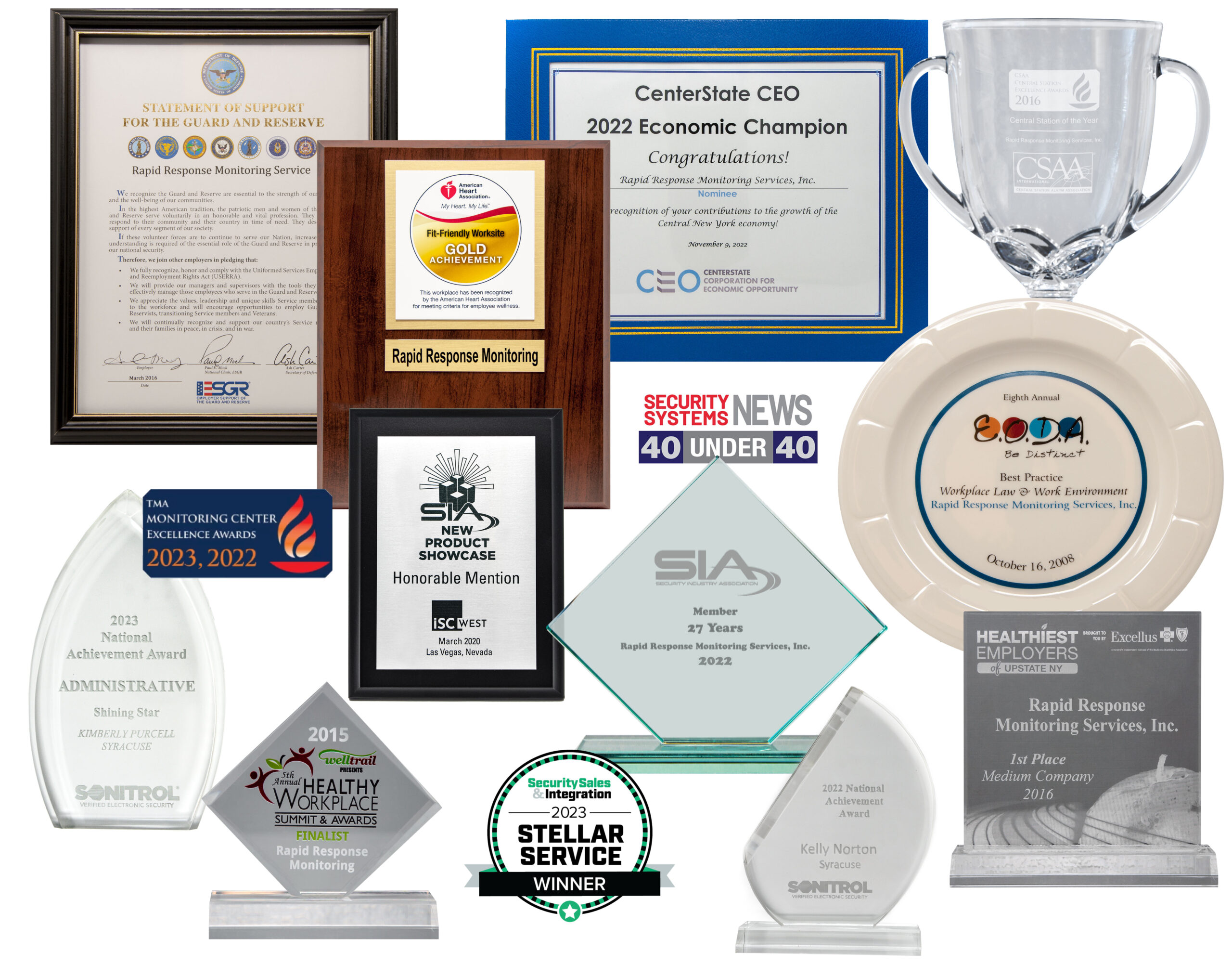 image of group of awards