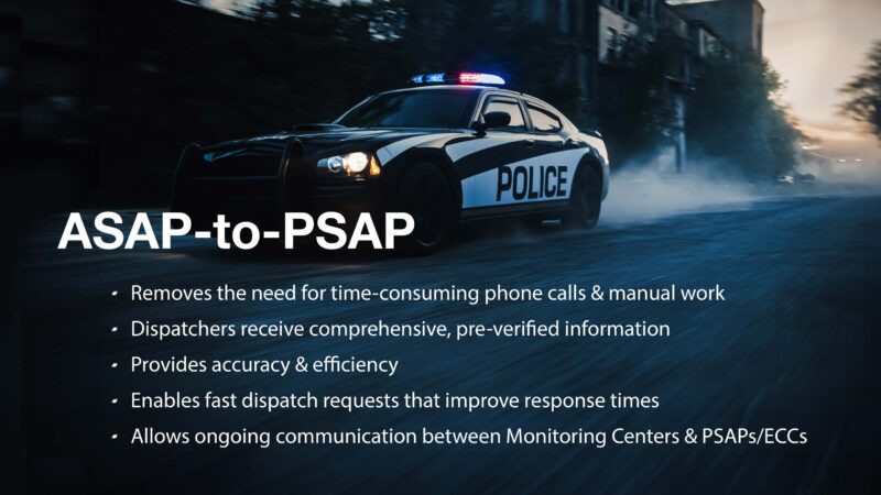 ASAP-to-PSAP graphic with police car on it