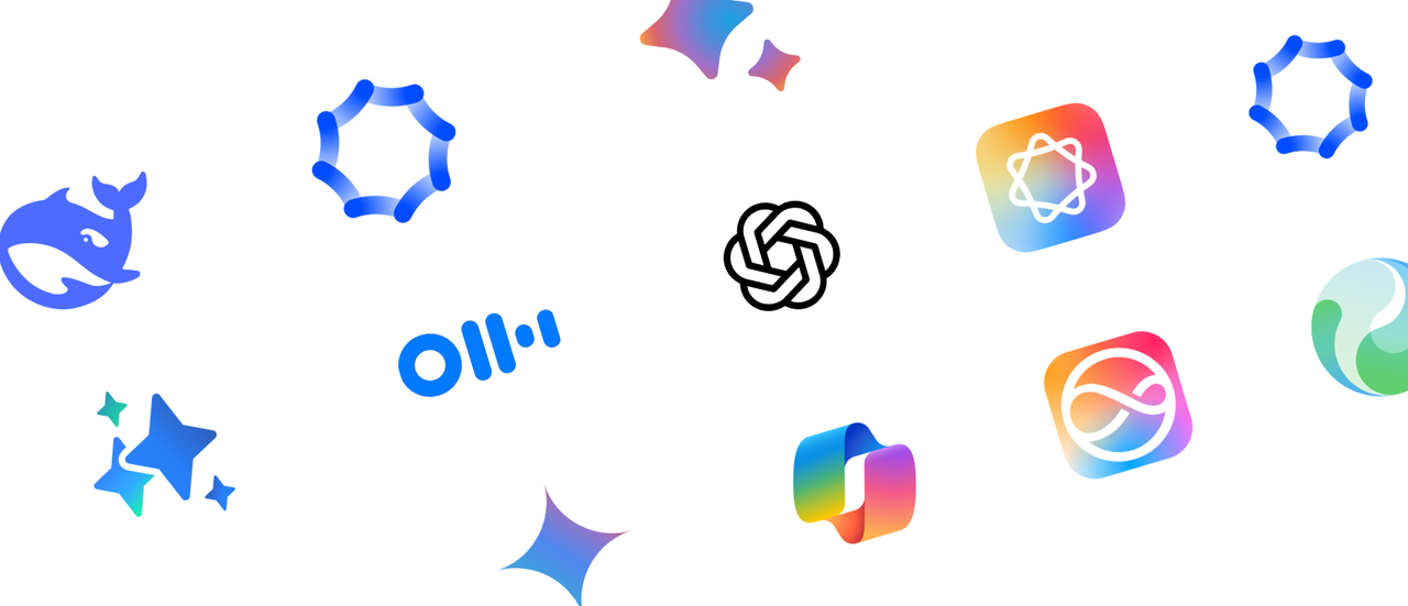 Ai Tool Logos Logos Of Different Ai Tools Including Chatgpt, Microsoft Copilot, Google Gemini, Perplexity, Deepseek And Others